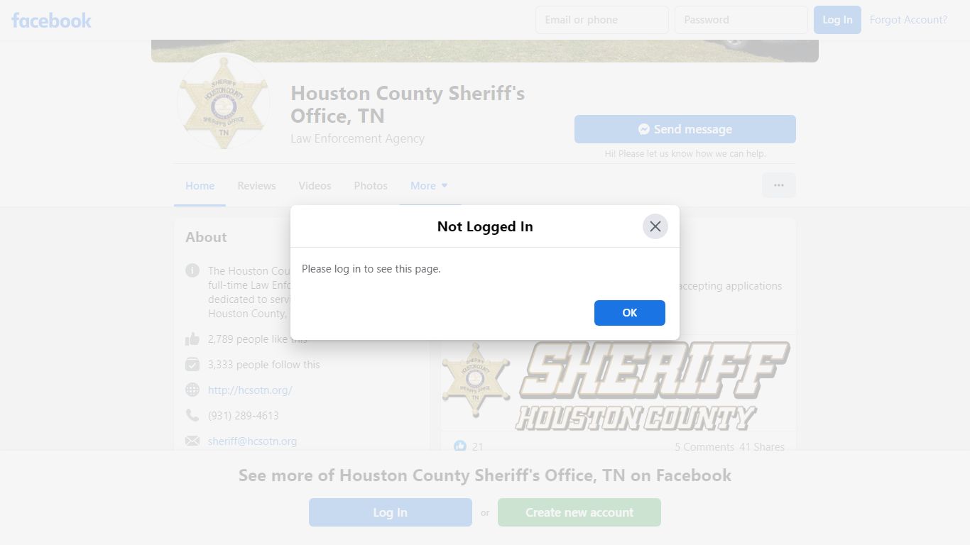 Houston County Sheriff's Office, TN - Home - facebook.com