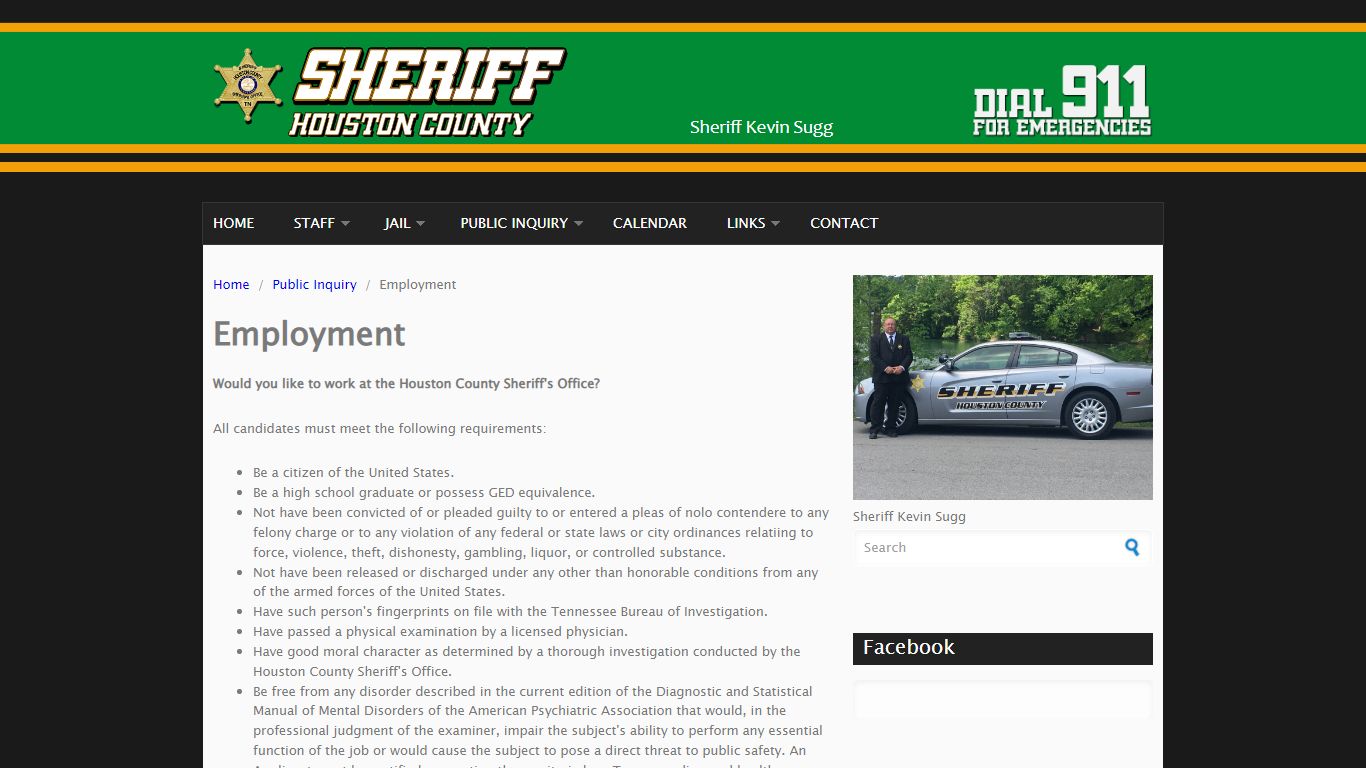 Employment | Houston County Sheriff's Office
